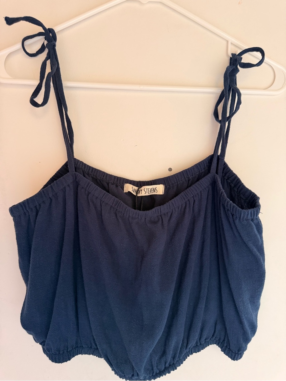NWT Navy Bubble Crop Top Size Medium